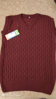 Жилетка(безрукавка) бордовая новая р.164-170