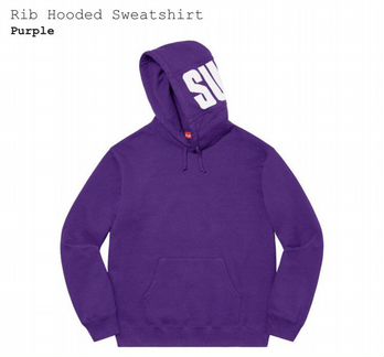 Supreme Rib Hooded Sweatshirt Purple