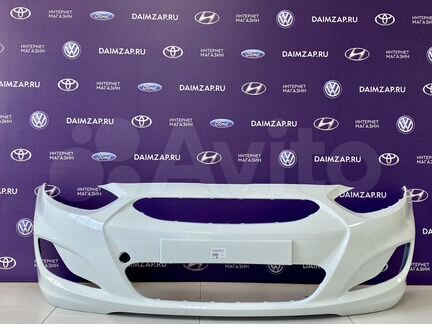 Бампер Передний Хендай Солярис 2011 Белый