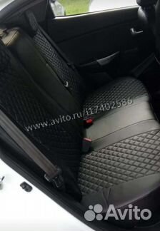 Авто чехлы для Киа Рио 3 Ромб черные