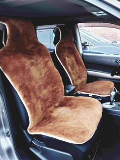 Меховые накидки на сиденья рыжие стриженные