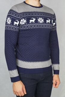 Зимний мужской свитшот - Navy / Grey