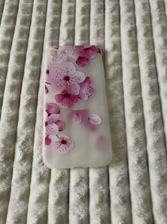 Чехол на iPhone 7 силиконовый розовый белый с цвет