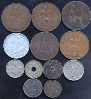 Монеты мира 1854-1956 г. Лот 12 монет