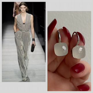 Серьги серебро 925 родий