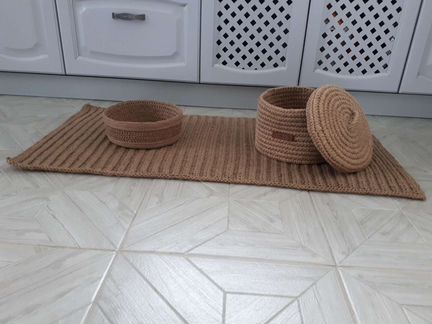 Ковёр джутовый прямоугольный