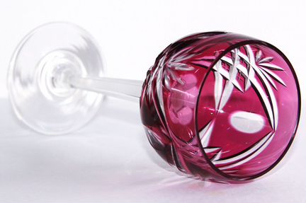 Бокал фужер цветной хрусталь рубин розовый 19см