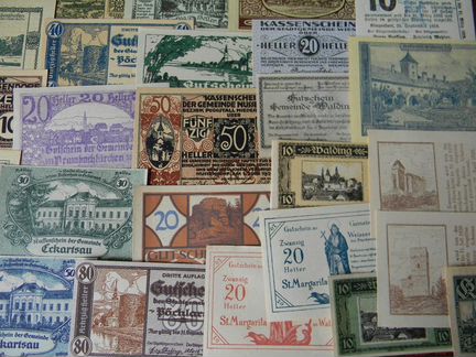 100 старинных Нотгельдов Австрии (без повторов)