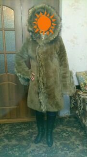 Натуральная шуба из цигейки