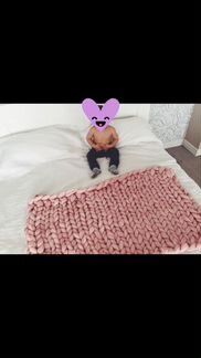 Детский плед крупной вязки из шерсти мериноса
