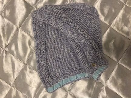 Шапка капюшон капор серый люрекс новый