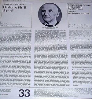 Anton Bruckner - 9. Sinfonie d-Moll винил