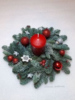 Венок из нобилиса со свечкой