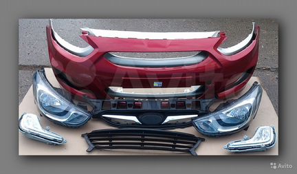 Передний комплект (Бампер,оптика,решетка) Hyundai