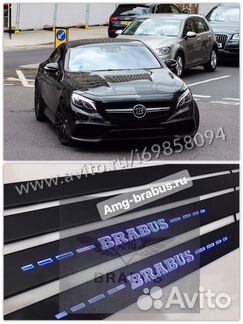 Пороги Brabus с подсветкой для S class coupe W217