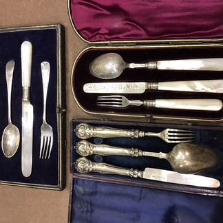 Антиквариат сребро Англия. Детские