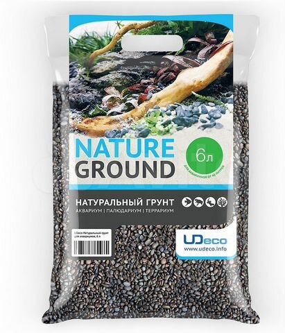 Грунт Udeco River Dark темный гравий 8л