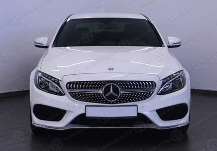 Решетка радиатора 43 amg mercedes c 205 серебро